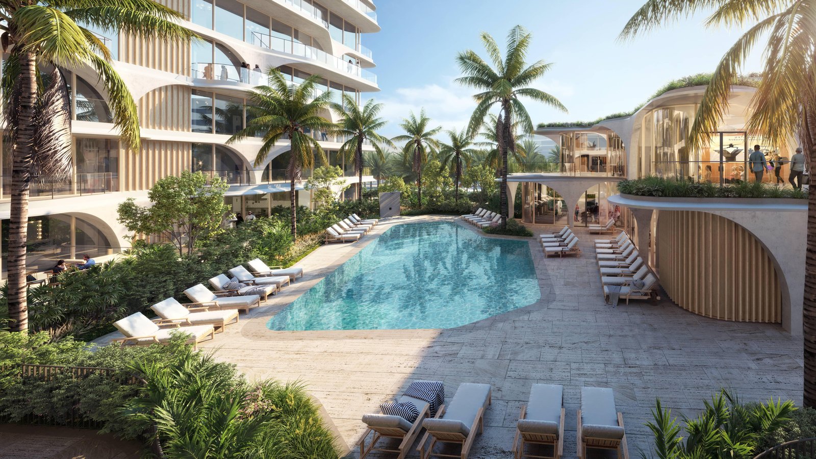 Double-glazed living space at Mamsha Gardens opening onto a private balcony, Saadiyat Island